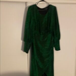 Eloquii Vibrant Green Long Sleeve Dress